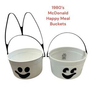 McDonald's 1980’s vintage 2 Happy Meal ghost face Buckets